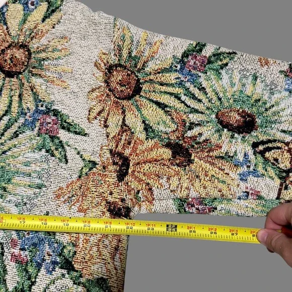 Vintage 90s Sugar Sreet Weavers Sunflower Butterfly AOP Sweater Women's Large - Picture 6 of 8